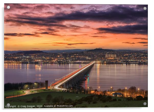 Dundee Sunset Cityscape Acrylic by Craig Doogan