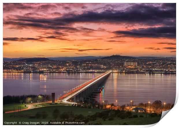 Dundee Sunset Cityscape Print by Craig Doogan