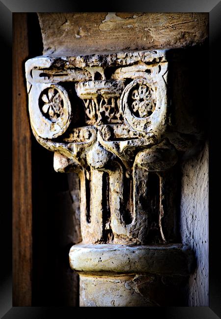 This is a capital (a closeup) in the Nasrib Palace Framed Print by Jose Manuel Espigares Garc