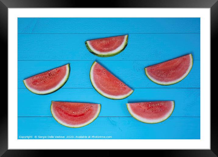 Watermelon slices Framed Mounted Print by Sergio Delle Vedove