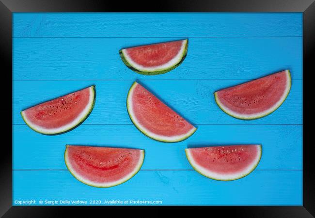 Watermelon slices Framed Print by Sergio Delle Vedove