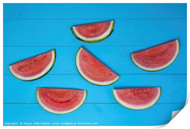 Watermelon slices Print by Sergio Delle Vedove