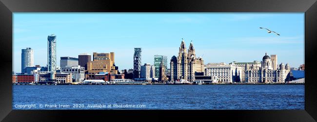 Panoramic View of Liverpool's iconic waterfront Framed Print by Frank Irwin