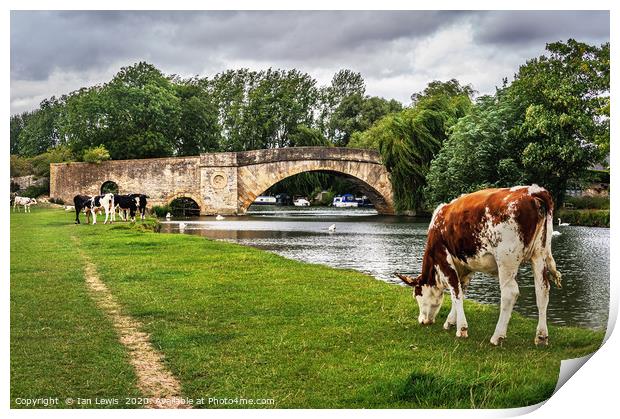 Halfpenny Bridge and Thames Path Lechlade Print by Ian Lewis