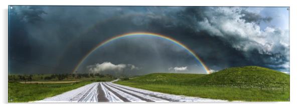 Wyoming Hailstorm Rainbow Acrylic by John Finney