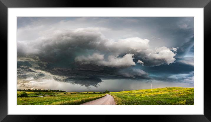 Wyoming Supercell, Tornado Alley, USA.  Framed Mounted Print by John Finney