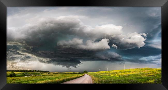 Wyoming Supercell, Tornado Alley, USA.  Framed Print by John Finney