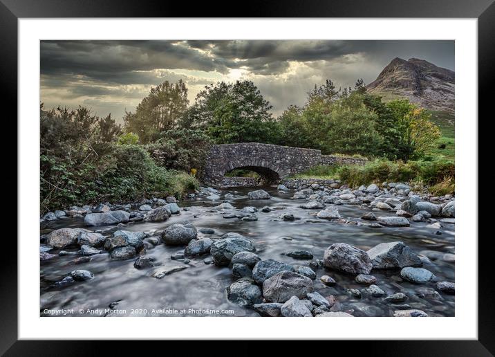 Historic Wasdale Head Bridge Framed Mounted Print by Andy Morton