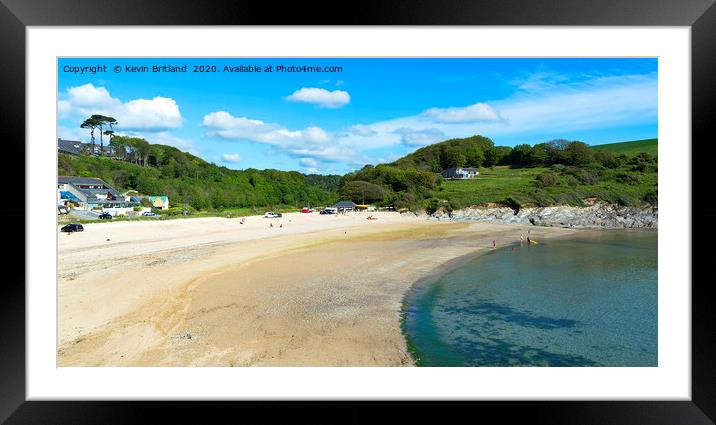 meanporth beach falmouth Framed Mounted Print by Kevin Britland