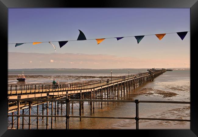 Southend on Sea Pier Beach Essex England Framed Print by Andy Evans Photos
