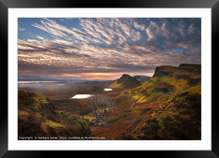 Quiraing at Sunrise Trotternish Skye Scotland Framed Mounted Print by Barbara Jones
