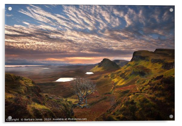 Quiraing at Sunrise Trotternish Skye Scotland Acrylic by Barbara Jones