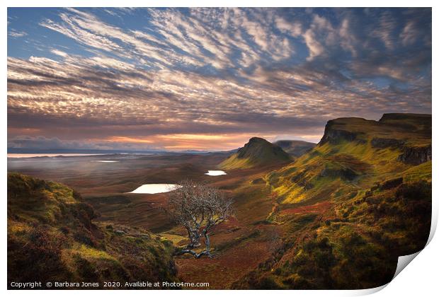 Quiraing at Sunrise Trotternish Skye Scotland Print by Barbara Jones