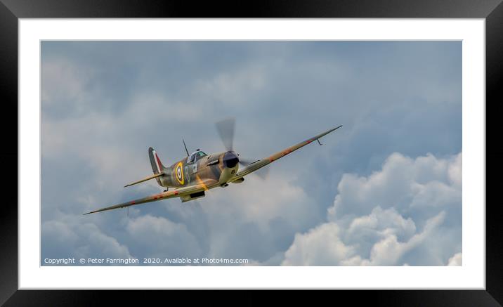 Battle of Britain Spitfire Framed Mounted Print by Peter Farrington