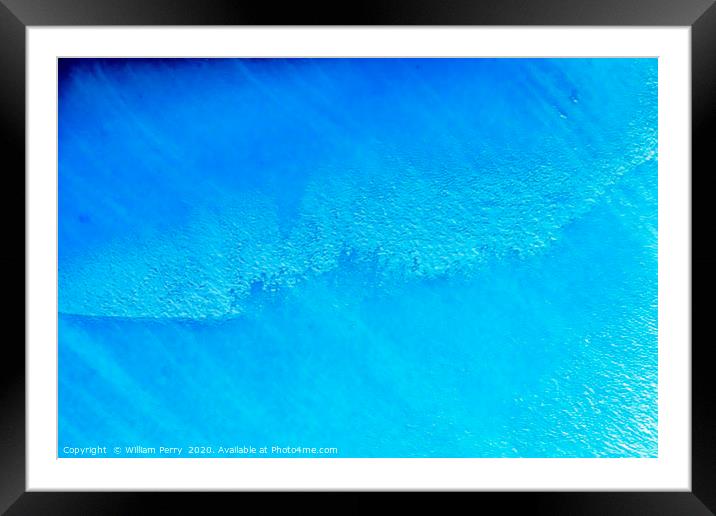 Blue Iceberg Abstract Background Antarctica Framed Mounted Print by William Perry