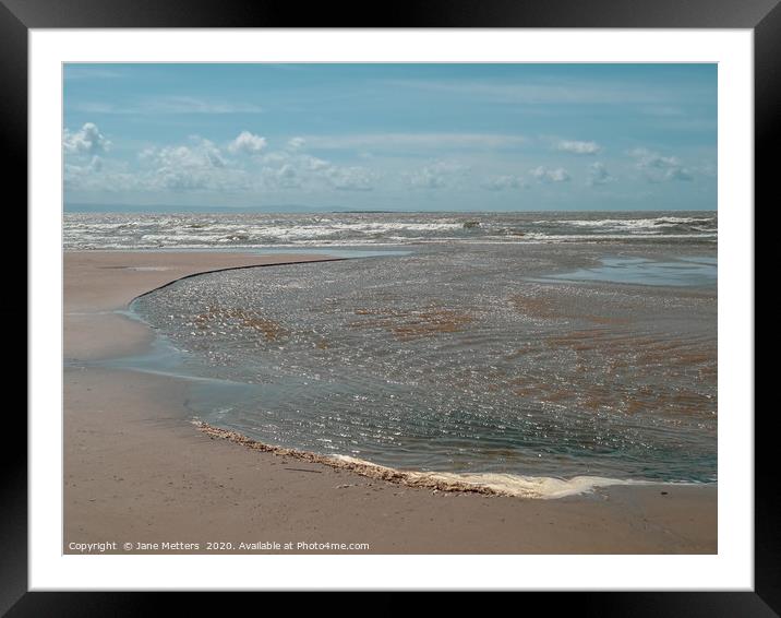 River Joins The Sea Framed Mounted Print by Jane Metters