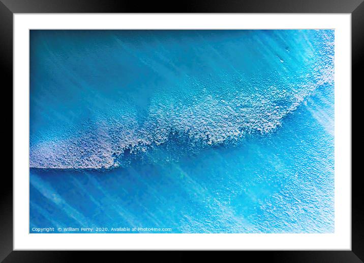 Blue Iceberg Closeup Abstract Background Antarctic Framed Mounted Print by William Perry