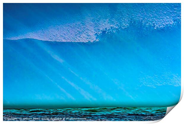 Blue Iceberg Water Abstract Background Antarctica Print by William Perry