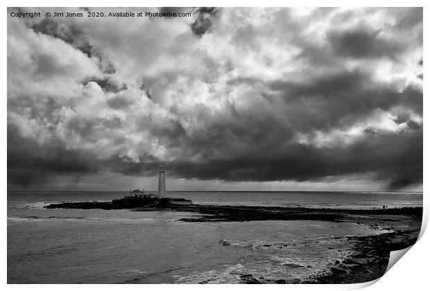 Stormy Spring Morning at St Mary's Island Print by Jim Jones