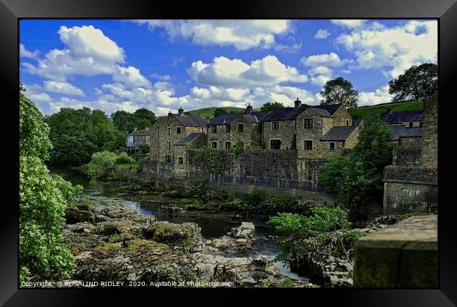 "Cottages along the Wharfe at Grassington" Framed Print by ROS RIDLEY
