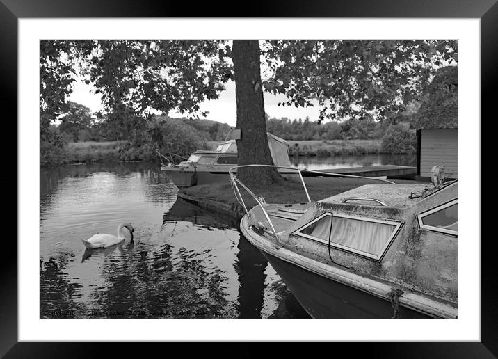 Boat on the Bure, Coltishall Framed Mounted Print by Chris Yaxley