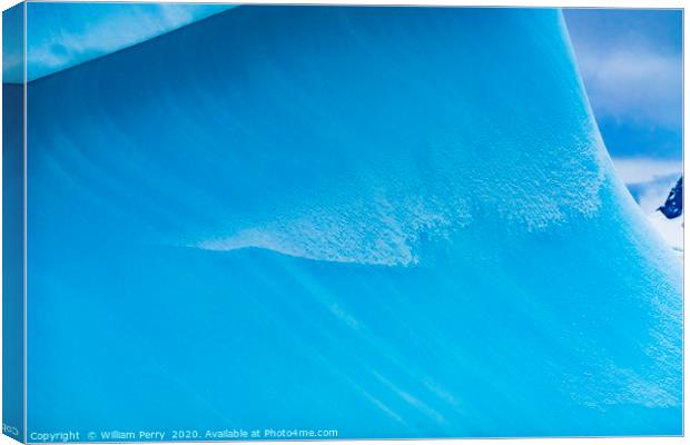 Blue Iceberg Closeup Abstract Background Mountain  Canvas Print by William Perry