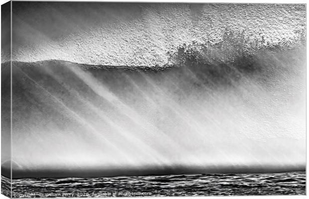 Black and White Iceberg Water Abstract Antarctica Canvas Print by William Perry