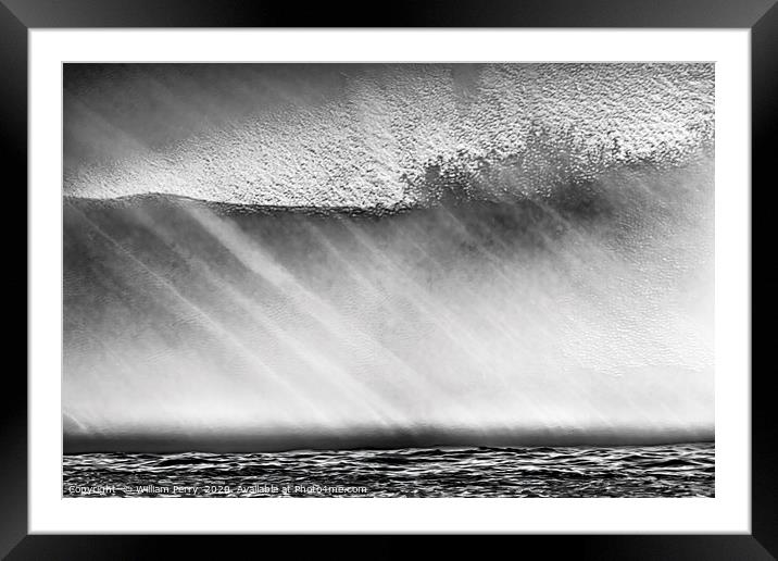 Black and White Iceberg Water Abstract Antarctica Framed Mounted Print by William Perry