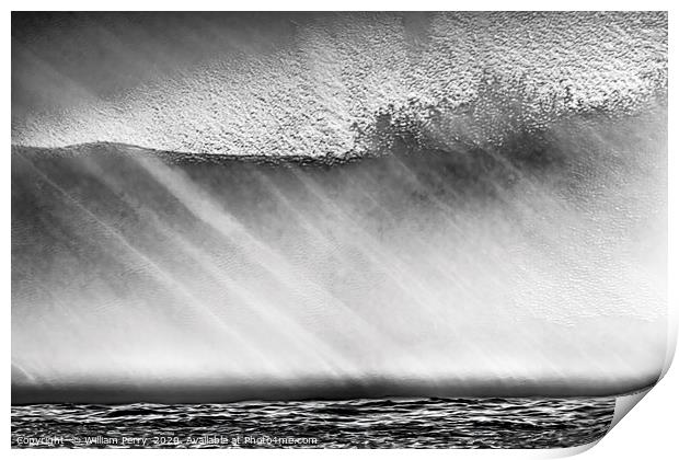 Black and White Iceberg Water Abstract Antarctica Print by William Perry