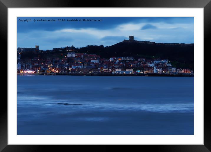 NIGHT SET IN Framed Mounted Print by andrew saxton