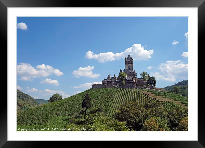 The "Reichsburg" - the Imperial Castle in Cochem,  Framed Mounted Print by Lensw0rld 