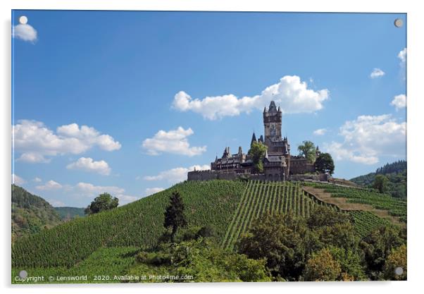 The "Reichsburg" - the Imperial Castle in Cochem,  Acrylic by Lensw0rld 