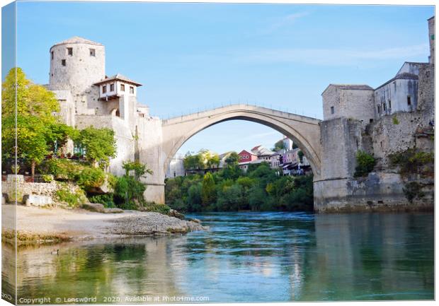 The famous Stari Most bridge in Mostar, Bosnia & H Canvas Print by Lensw0rld 