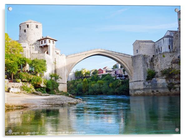 The famous Stari Most bridge in Mostar, Bosnia & H Acrylic by Lensw0rld 