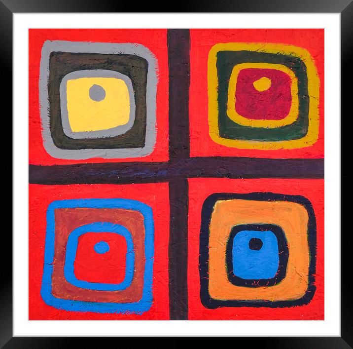 Four Square abstract Framed Mounted Print by Roger Aubrey