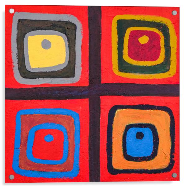Four Square abstract Acrylic by Roger Aubrey