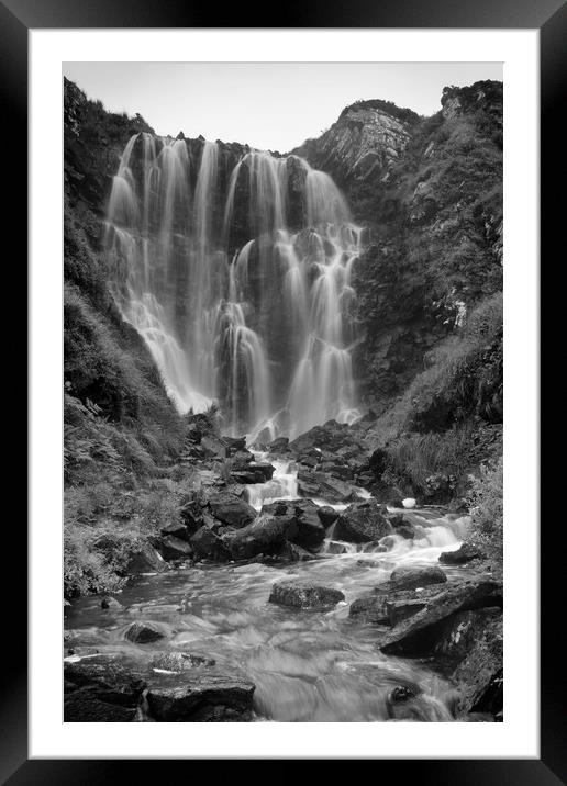 Clashnessie Waterfall Scotland Framed Mounted Print by Derek Beattie