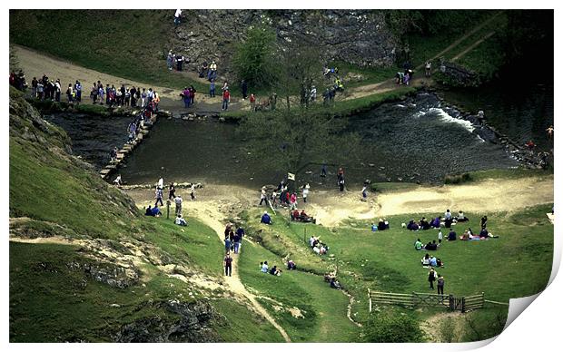 Dovedale Stepping Stones Print by Darren Burroughs