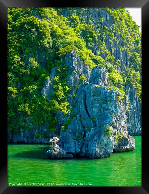 View Of Famous world heritage Halong Bay Framed Print by Nicolas Boivin