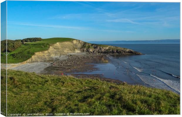 Clifftop View Canvas Print by Jane Metters