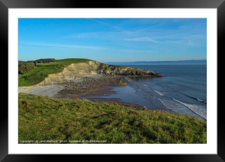 Clifftop View Framed Mounted Print by Jane Metters