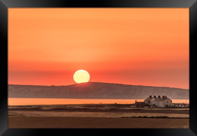 Isle of Wight sunset Framed Print by Alf Damp