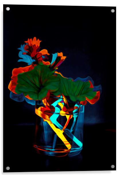 Flora in a Glass                                Acrylic by David Mccandlish