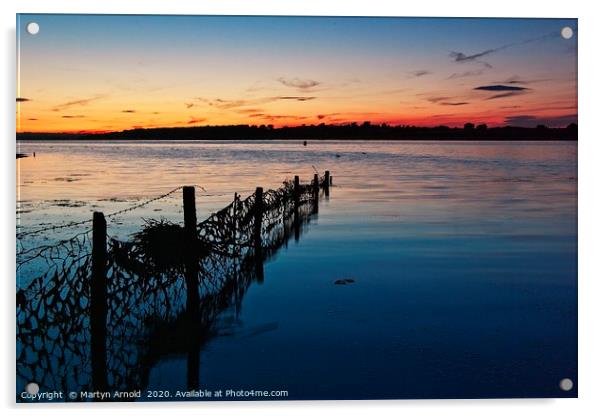 Rutland Water Sunset Acrylic by Martyn Arnold