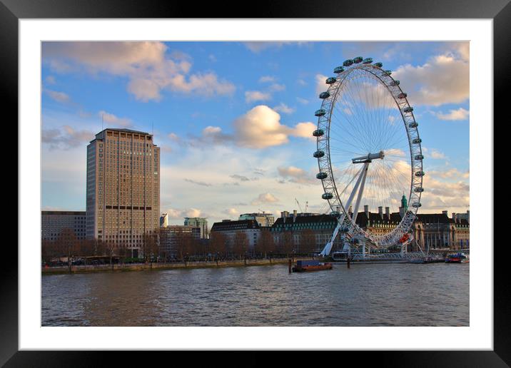London Eye and Shell Building Framed Mounted Print by Jeremy Hayden
