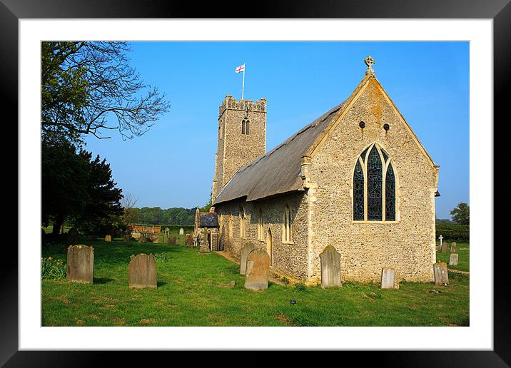 Thatched Church Framed Mounted Print by Ian Jeffrey