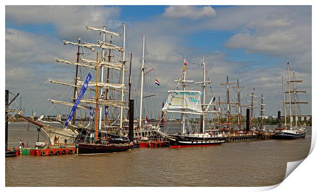 Greenwich Tall ship festival Print by Jenny Hibbert