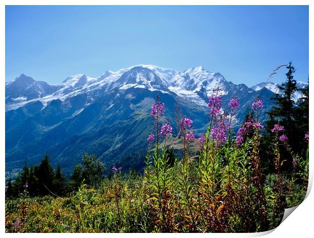 Mont Blanc from Petit Prarion - 2 Print by Nathalie Hales