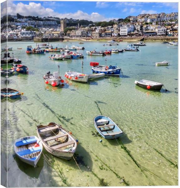 Majestic Boats in St Ives Harbour Canvas Print by Beryl Curran