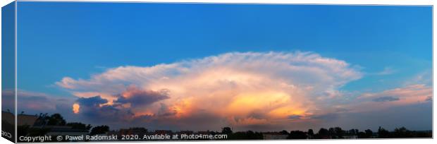 Panorama of huge storm clouds over the city Canvas Print by Paweł Radomski